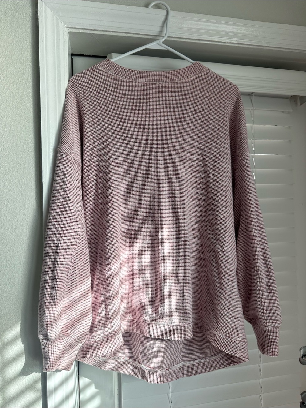 aerie Oversized Pink Cozy Crewneck Sweater